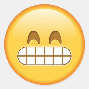 Funny emoji glänzend rund Aufkleber