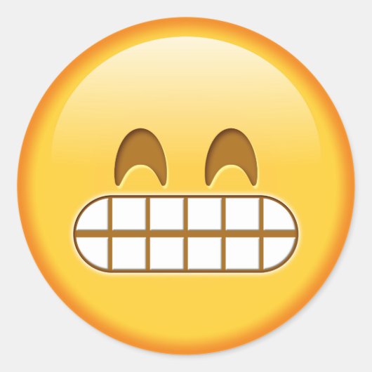 Funny emoji glänzend rund Aufkleber (Vorderseite)