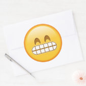 Funny emoji glänzend rund Aufkleber (Umschlag)