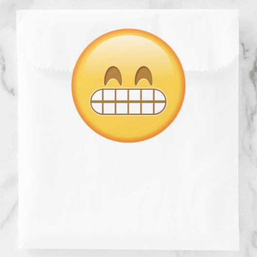 Funny emoji glänzend rund Aufkleber (Tasche)