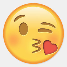 Funny emoji glänzend rund Aufkleber