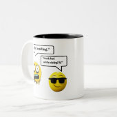 Funny Emoji-Kaffeepause Tasse (Vorderseite Links)