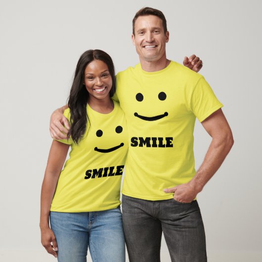 Funny Emoji lächelnd Gesicht T-Shirt (Unisex)