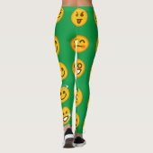 Funny Emoji Leggings | Niedliche grüne Leggings (Rückseite)