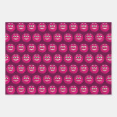 Funny Emoticon Faces gepolstertes Muster Geschenkpapier Set (Vorderseite 3)