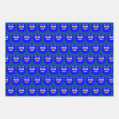 Funny Emoticon Faces gepolstertes Muster Geschenkpapier Set (Vorderseite 2)
