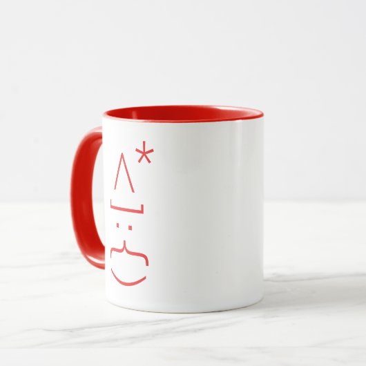 Funny Emoticon Santa Niedlich Geek Nerd Warme Kaka Tasse (Vorderseite Links)