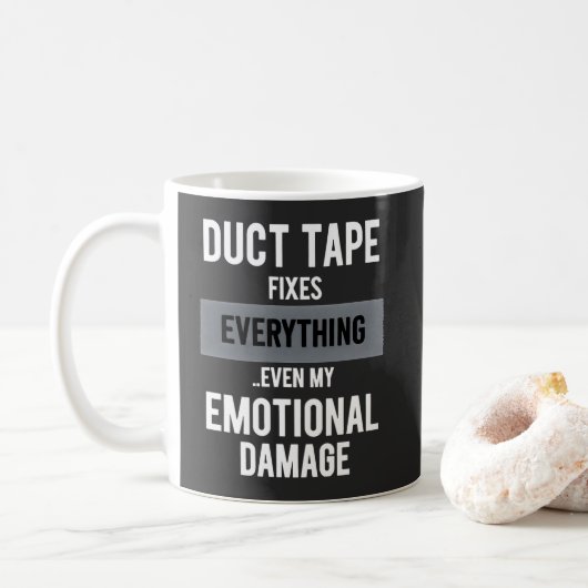 Funny Emotional Damage - Dark Dry Humor Graphic Kaffeetasse (Mit Donut)
