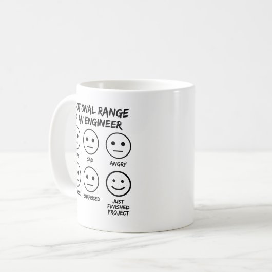 Funny Emotional Range eines Ingenieurlüfters Kaffeetasse (Vorderseite Links)