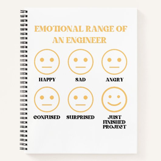 Funny Emotional Range eines Ingenieurlüfters Notizblock (Vorderseite)