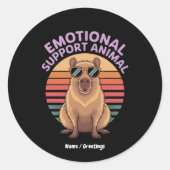 Funny Emotional Support Animal Capybara Sticker (Vorderseite)