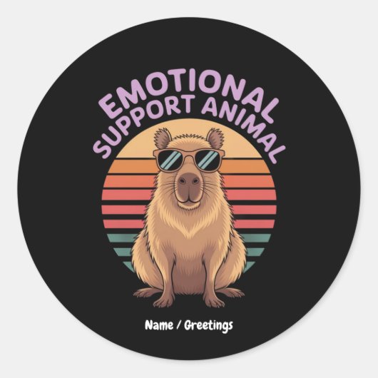 Funny Emotional Support Animal Capybara Sticker (Vorderseite)