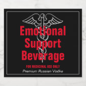 Funny Emotional Support - Anwendung von Getränkeme Alkoholflaschenetikett (Einzelnes Label)