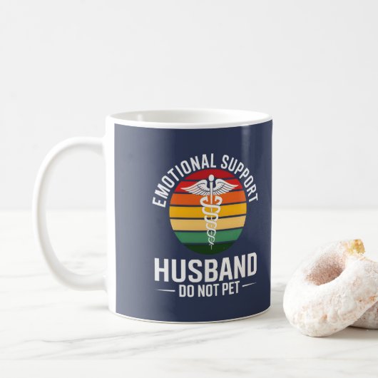 Funny Emotional Support Husband Kaffeetasse (Mit Donut)