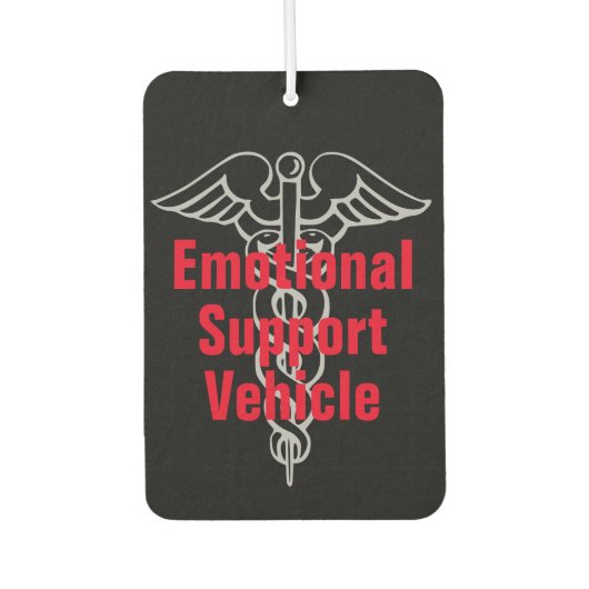 Funny Emotional Support Vehicle Joke Autolufterfrischer (Vorderseite)