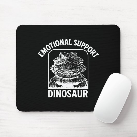 Funny Emotional Suprt Dinosaur Mousepad (Mit Mouse)
