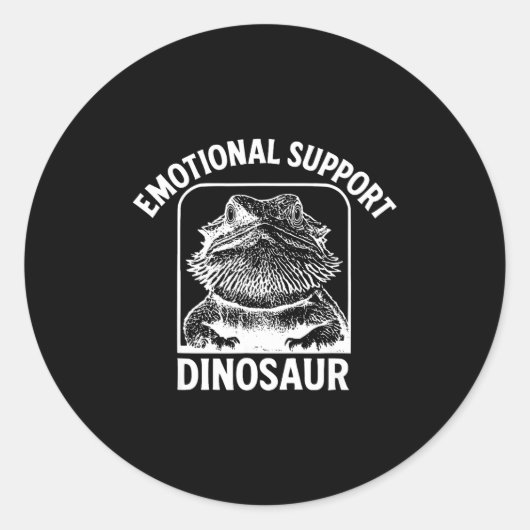 Funny Emotional Suprt Dinosaur  Runder Aufkleber (Vorderseite)