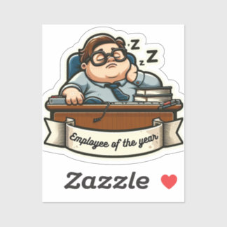 Funny "Employee of the year" Aufkleber- sarcasm- b Aufkleber