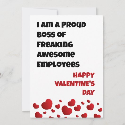 Funny Employees Valentinstag Karte (Vorderseite)
