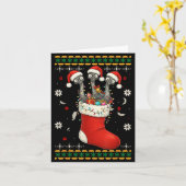 Funny Emu Bird In Xmas Socks Lights Christmas Karte (Gelbe Blume)