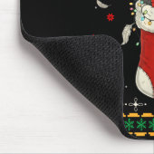 Funny Emu Bird In Xmas Socks Lights Christmas  Mousepad (Ecke)