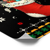 Funny Emu Bird In Xmas Socks Lights Christmas Poster (Ecke)