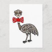 Funny Emu Bird mit roter Krawatte Postkarte (Vorderseite)