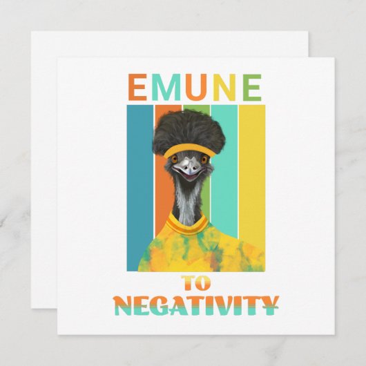 Funny Emu Bird Pun - Emune to Negativity (Vorne/Hinten)