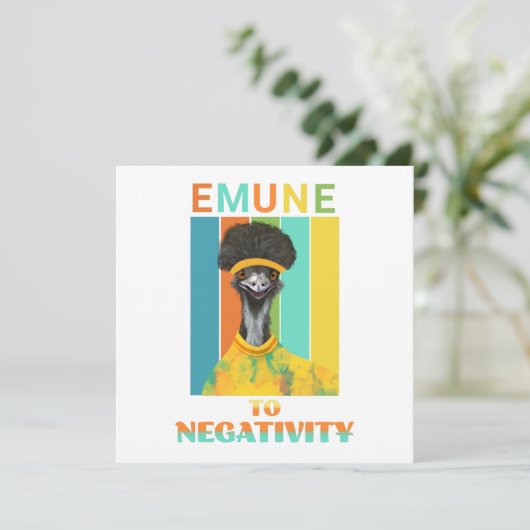 Funny Emu Bird Pun - Emune to Negativity (Stehend Vorderseite)