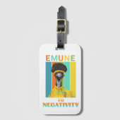 Funny Emu Bird Pun - Emune to Negativity Gepäckanhänger (Vorderseite Vertikal)