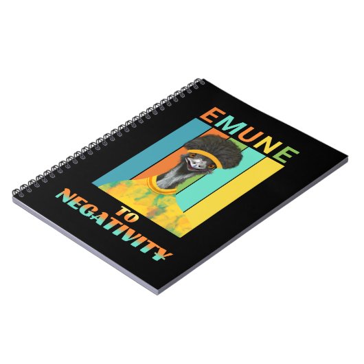 Funny Emu Bird Pun - Emune to Negativity Notizblock (Linke Seite)