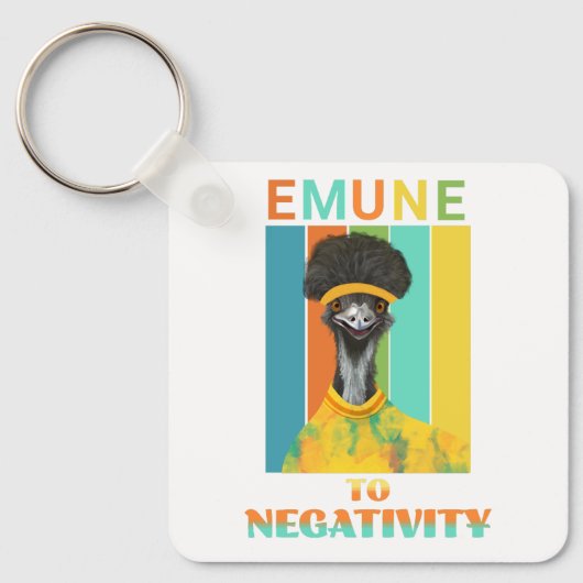 Funny Emu Bird Pun - Emune to Negativity Schlüsselanhänger (Vorderseite)