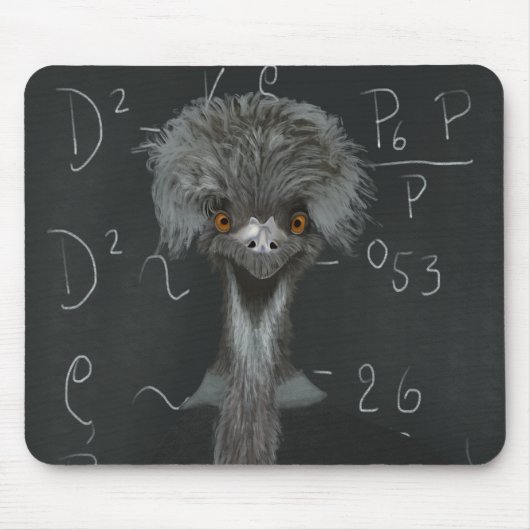 Funny Emu Einstein Mousepad (Vorne)