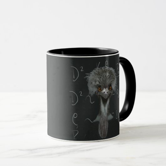 Funny Emu Einstein Tasse (VorderseiteRechts)
