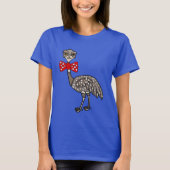 Funny Emu mit Red Bow Krawatte Cartoon T-Shirt (Vorderseite)