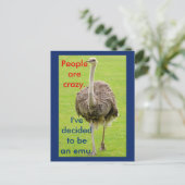 Funny Emu Postcard Postkarte (Stehend Vorderseite)