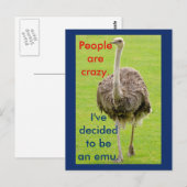Funny Emu Postcard Postkarte (Vorne/Hinten)