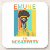 Funny Emu Pun - Emune to Negativity Getränkeuntersetzer (Vorderseite)