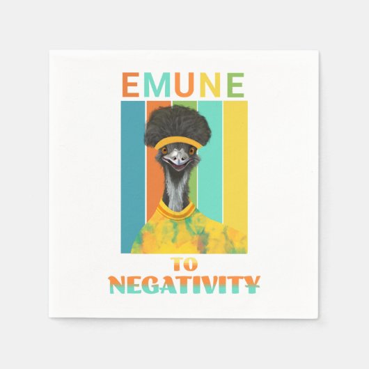 Funny Emu Pun - Emune to Negativity Serviette (Vorderseite)