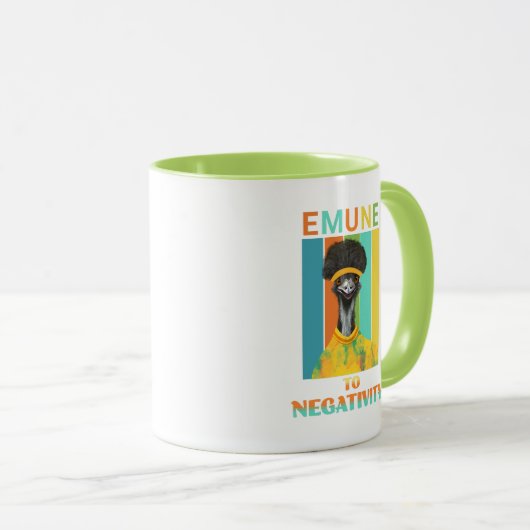 Funny Emu Pun - Emune to Negativity Tasse (VorderseiteRechts)
