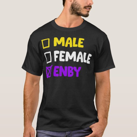 Funny Enby Nonbinary LGBTQ Transgender T-Shirt (Vorderseite)