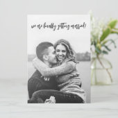 Funny Endlich Erheiratung Hochzeit Save The Date (Stehend Vorderseite)