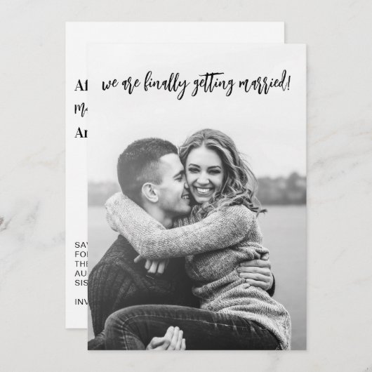 Funny Endlich Erheiratung Hochzeit Save The Date (Vorne/Hinten)