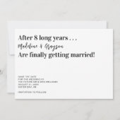 Funny Endlich Erheiratung Hochzeit Save The Date (Rückseite)