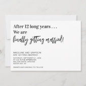 Funny Endlich Lässige Hochzeit verheiratet Einladung (Vorderseite)