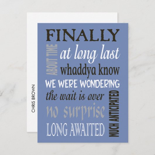 Funny Endlich verheiratete Ankündigung (Vorne/Hinten)