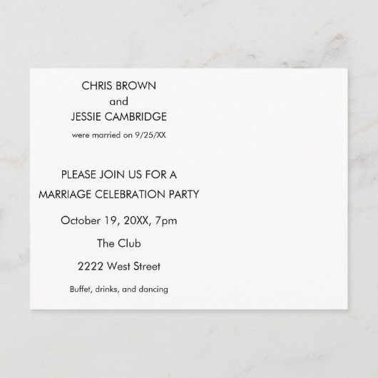 Funny Endlich verheiratete Ankündigung (Rückseite)