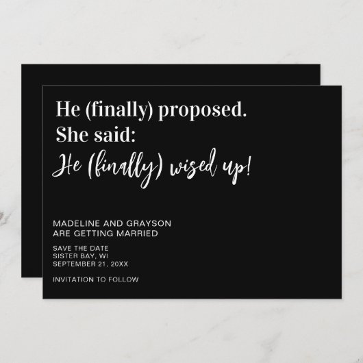 Funny EndWedding Save the Date (Vorne/Hinten)