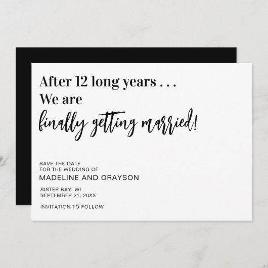 Funny EndWedding Save the Date (Vorne/Hinten)