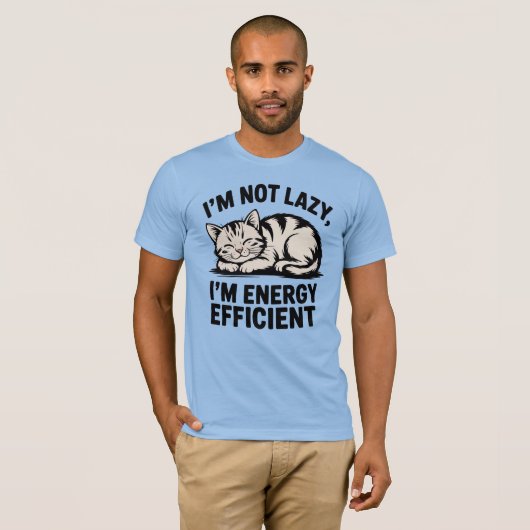 Funny Energy Efficient Cat T-Shirt (Vorne ganz)
